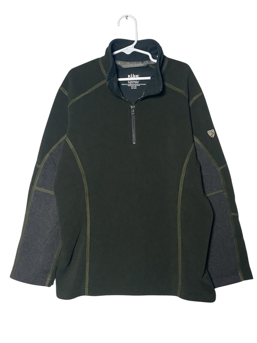 Kuhl Boys Kashmira 1/4 Zip Fleece Pullover Small 7-8 Green Sweatshirt